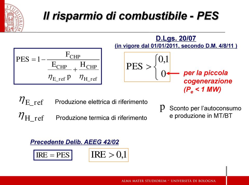 20/07 (in vigore dal 01/01/2011, secondo D.M.