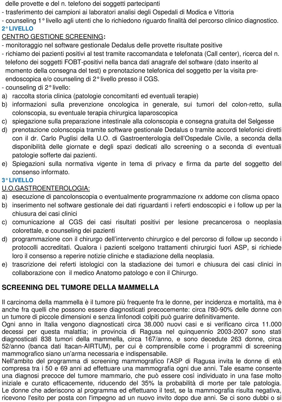 percorso clinico diagnostico.