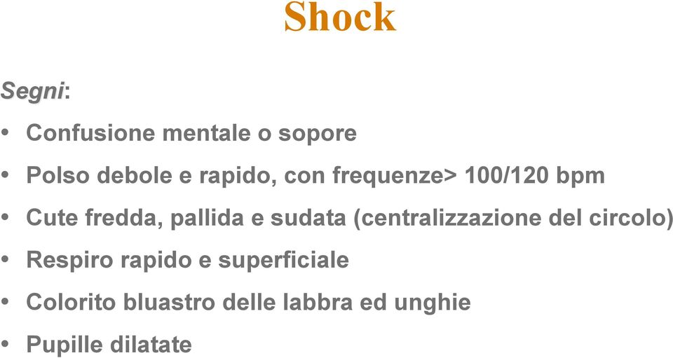 sudata (centralizzazione del circolo) Respiro rapido e