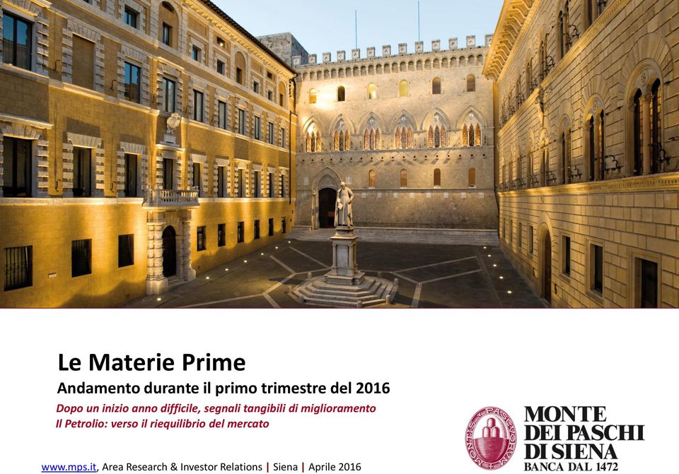 miglioramento Il Petrolio: verso il riequilibrio del