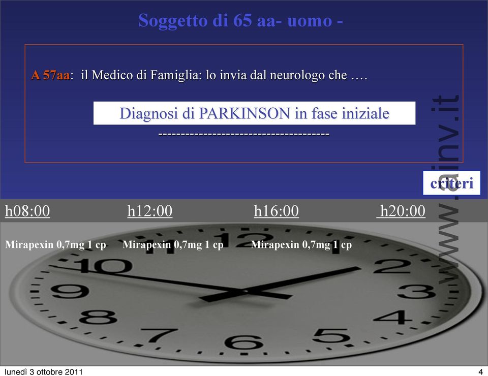 Diagnosi di PARKINSON in fase iniziale