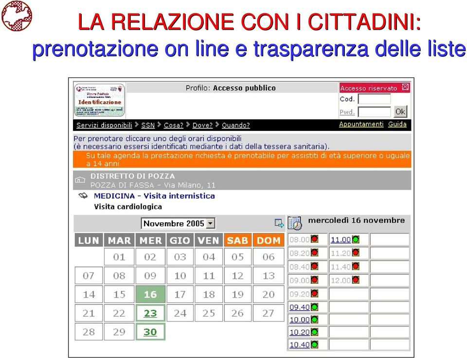 prenotazione on