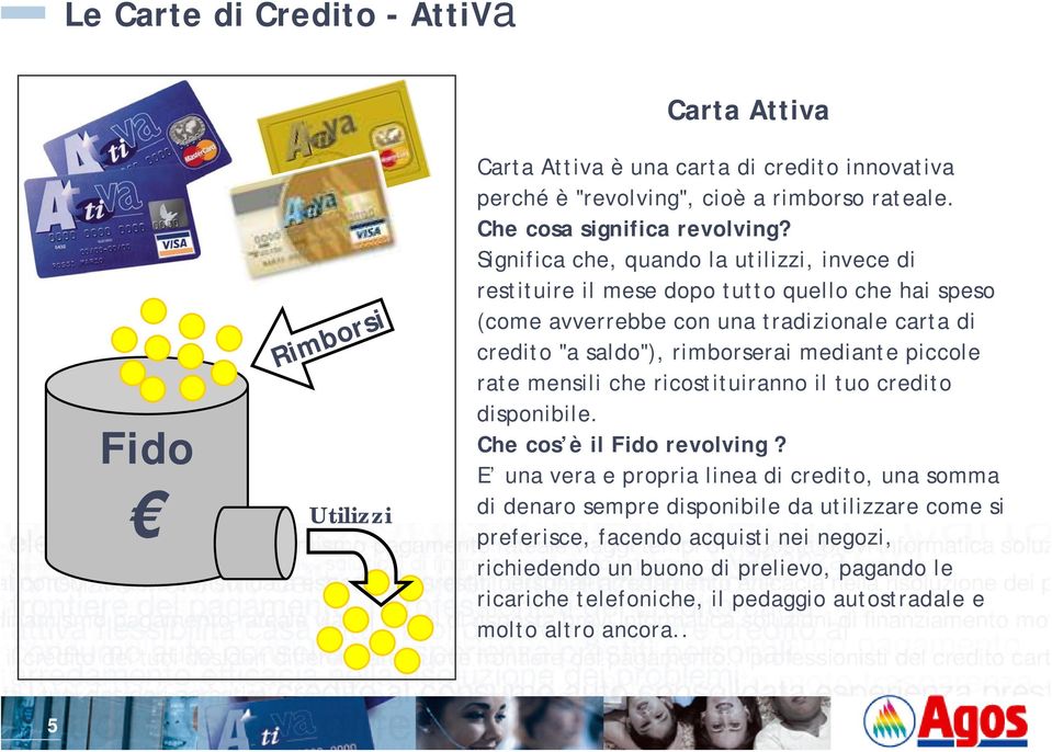 Significa che, quando la utilizzi, invece di restituire il mese dopo tutto quello che hai speso (come avverrebbe con una tradizionale carta di credito "a saldo"), rimborserai