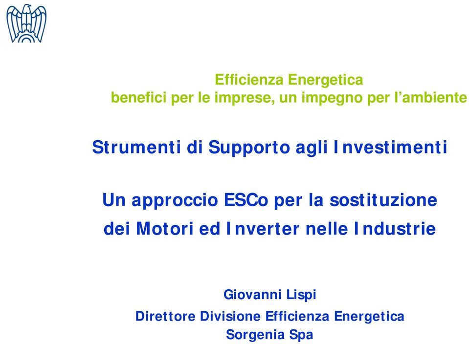 ESCo per la sostituzione dei Motori ed Inverter nelle Industrie