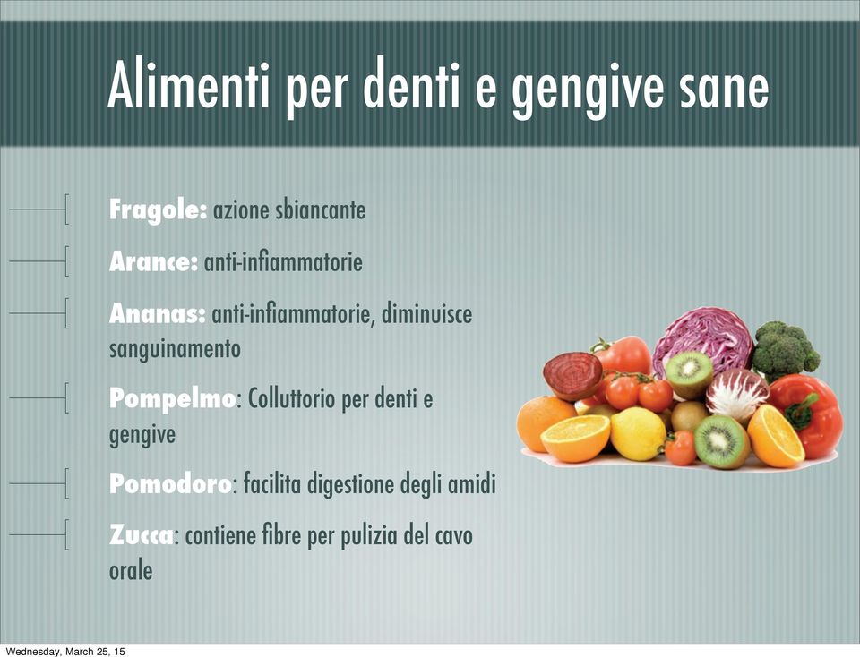 sanguinamento Pompelmo: Colluttorio per denti e gengive Pomodoro: