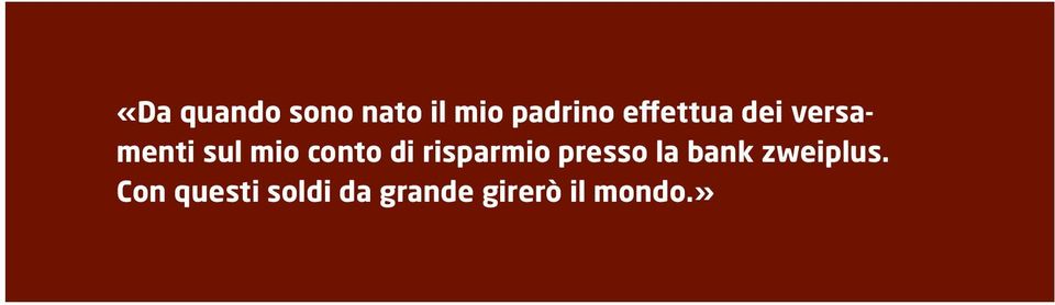 di risparmio presso la bank zweiplus.