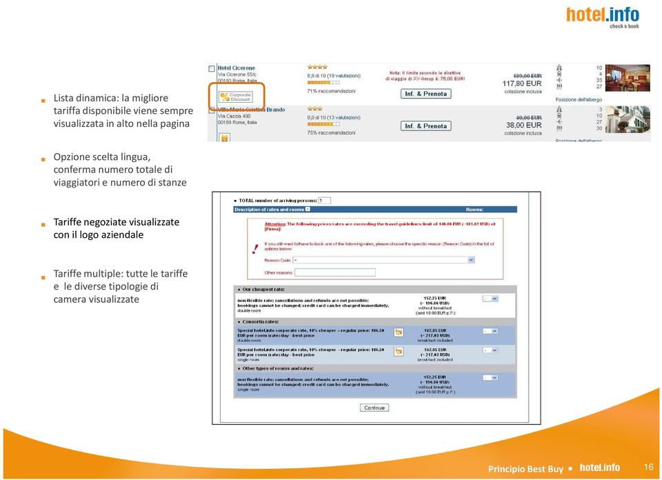 di stanze Tariffe negoziate visualizzate con il logo aziendale Tariffe multiple: