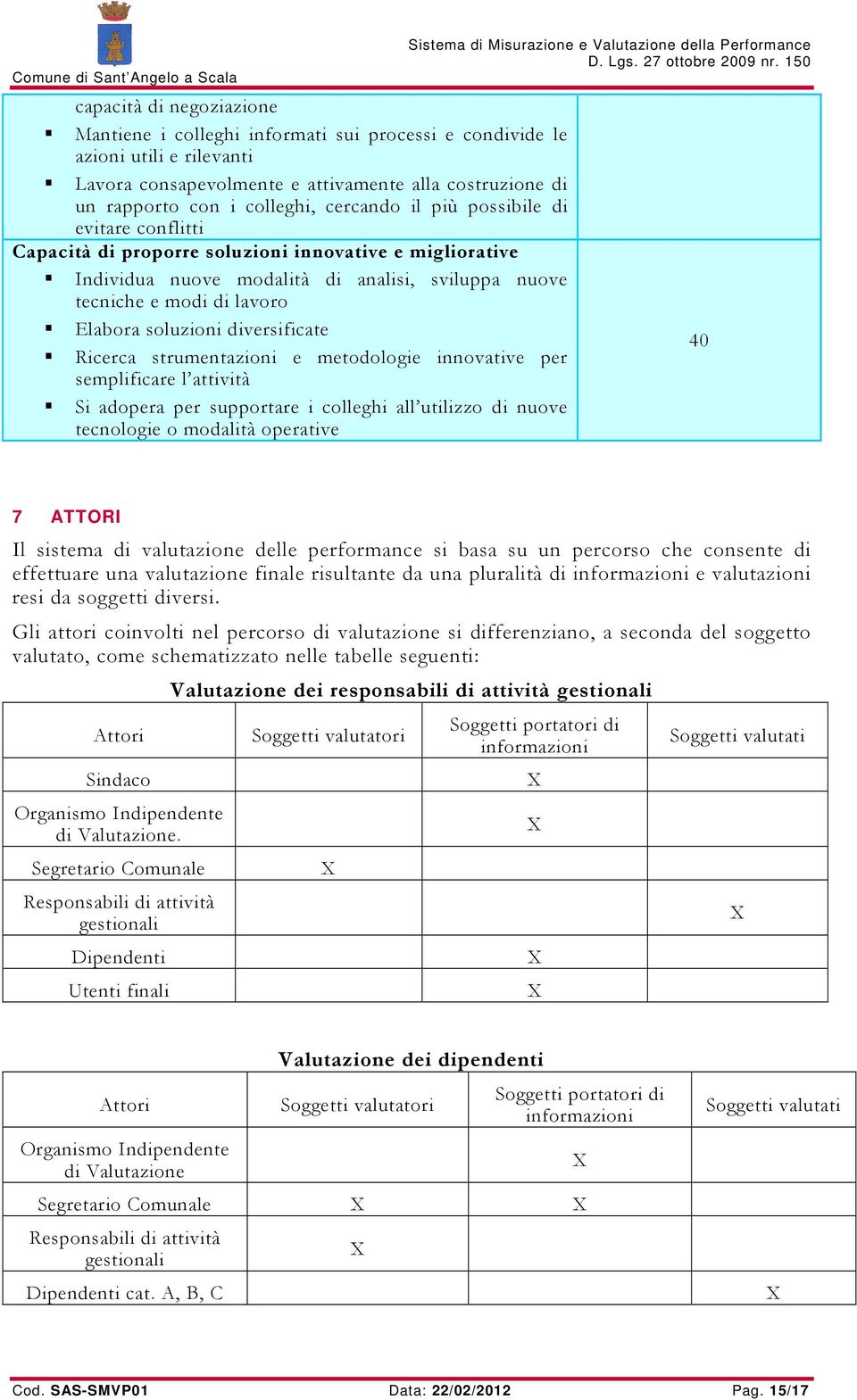 diversificate Ricerca strumentazioni e metodologie innovative per semplificare l attività Si adopera per supportare i colleghi all utilizzo di nuove tecnologie o modalità operative 7 ATTORI Il