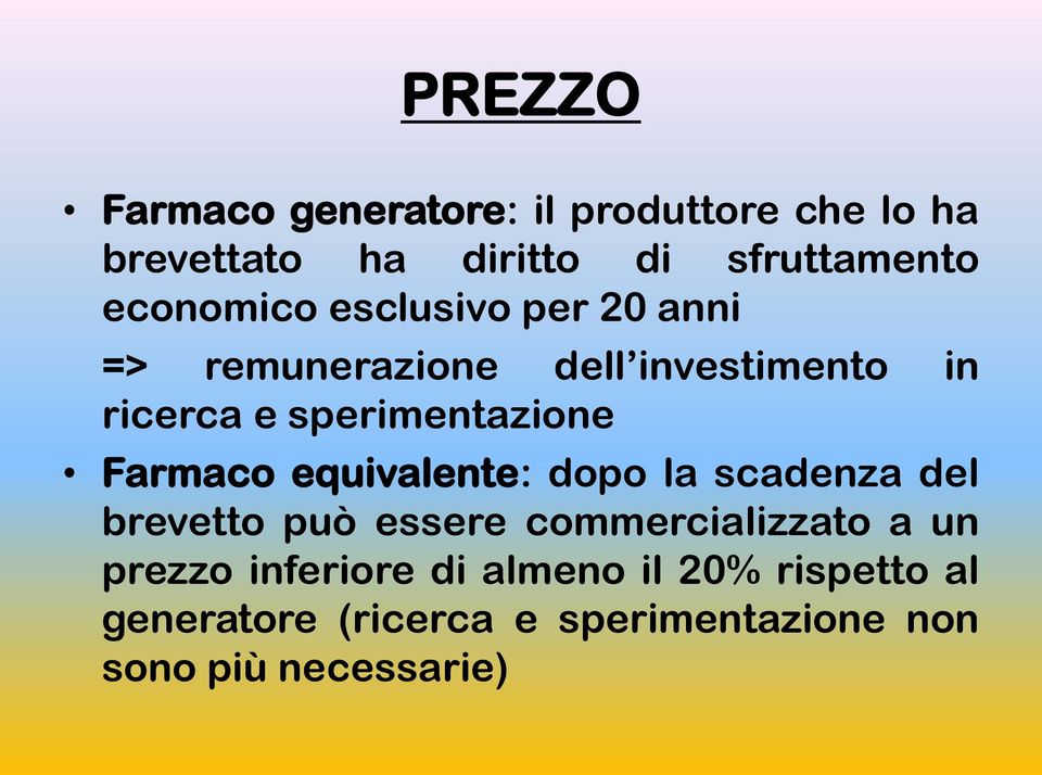 sperimentazione Farmaco equivalente: dopo la scadenza del brevetto può essere commercializzato