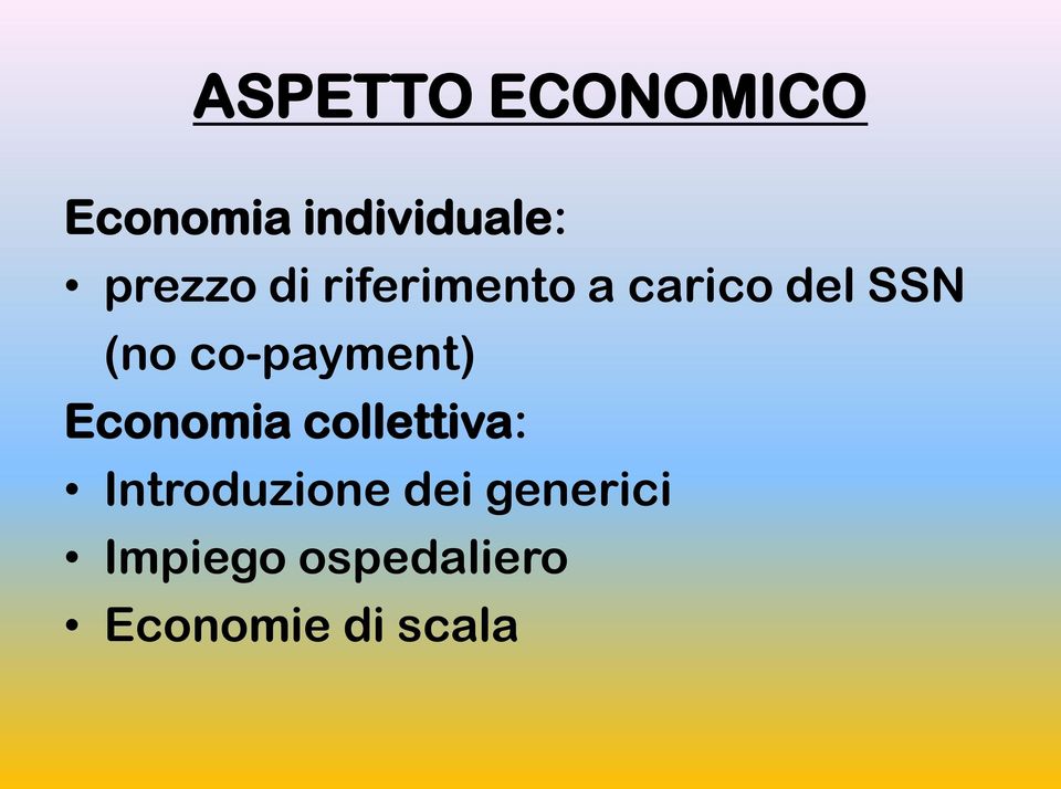 co-payment) Economia collettiva: