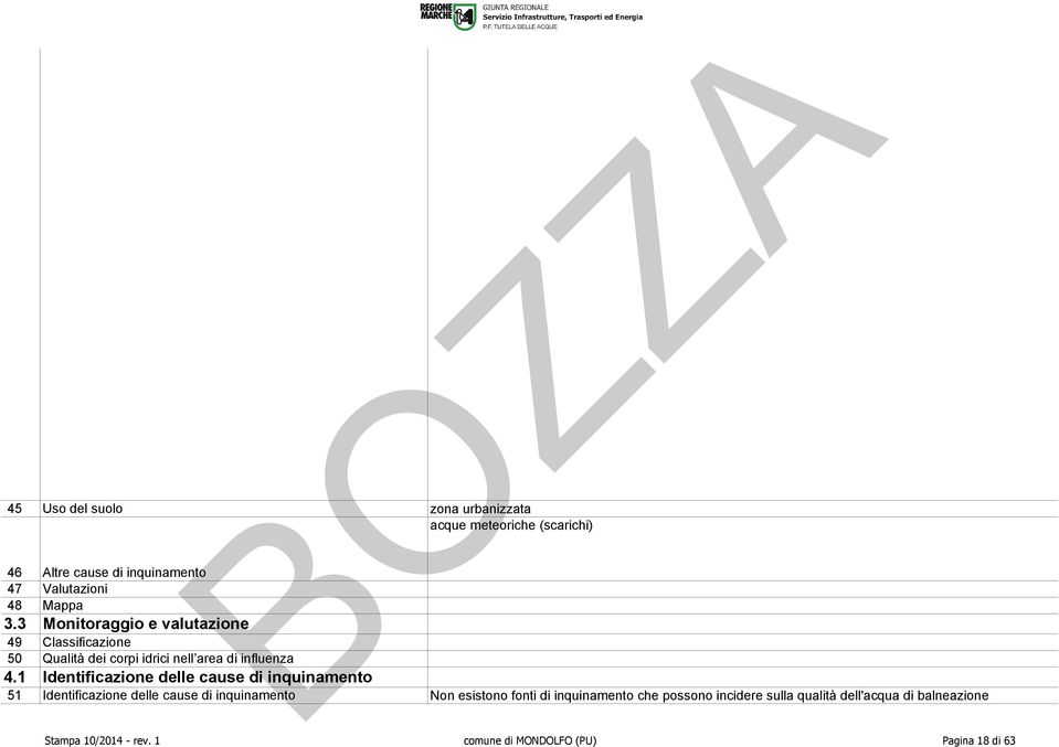 3 Monitoraggio e valutazione 49 Classificazione 50 Qualità dei corpi idrici nell area di influenza 4.