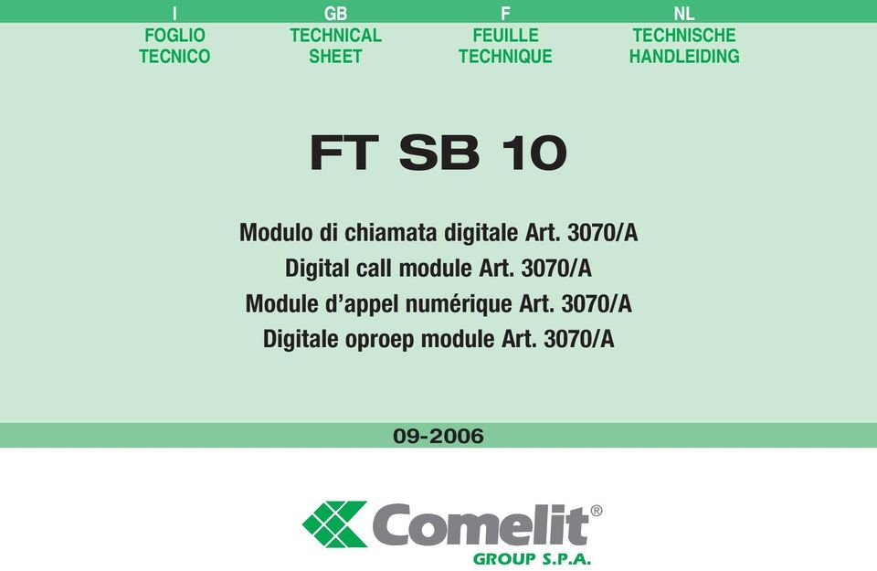 3070/A Digital call module Art.