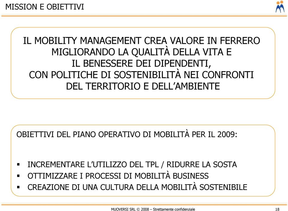 DEL PIANO OPERATIVO DI MOBILITÀ PER IL 2009: INCREMENTARE L UTILIZZO DEL TPL / RIDURRE LA SOSTA OTTIMIZZARE I