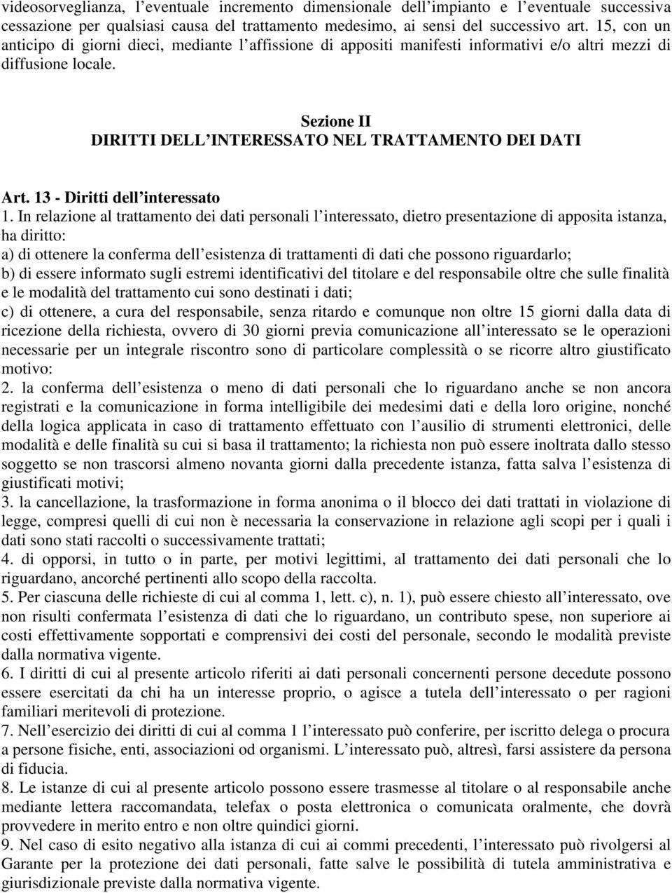 13 - Diritti dell interessato 1.