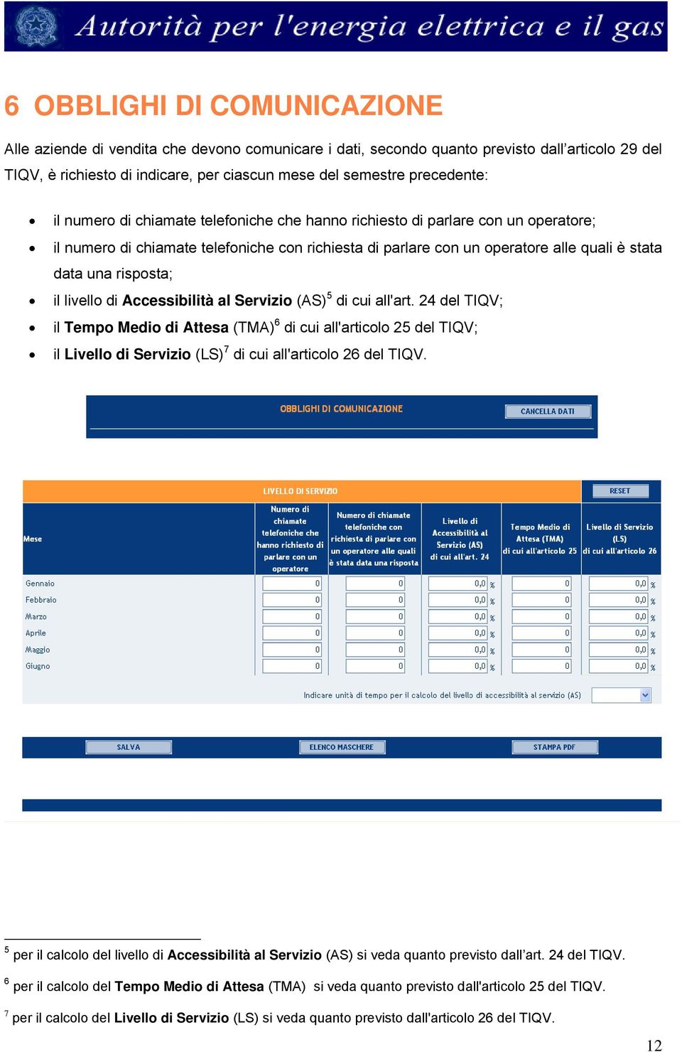 livello di Accessibilità al Servizio (AS) 5 di cui all'art.