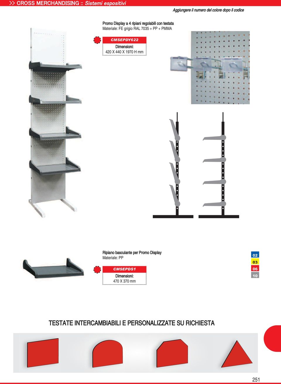 Ripiano basculante per Promo Display Materiale: PP CMSEPDS1 470 X