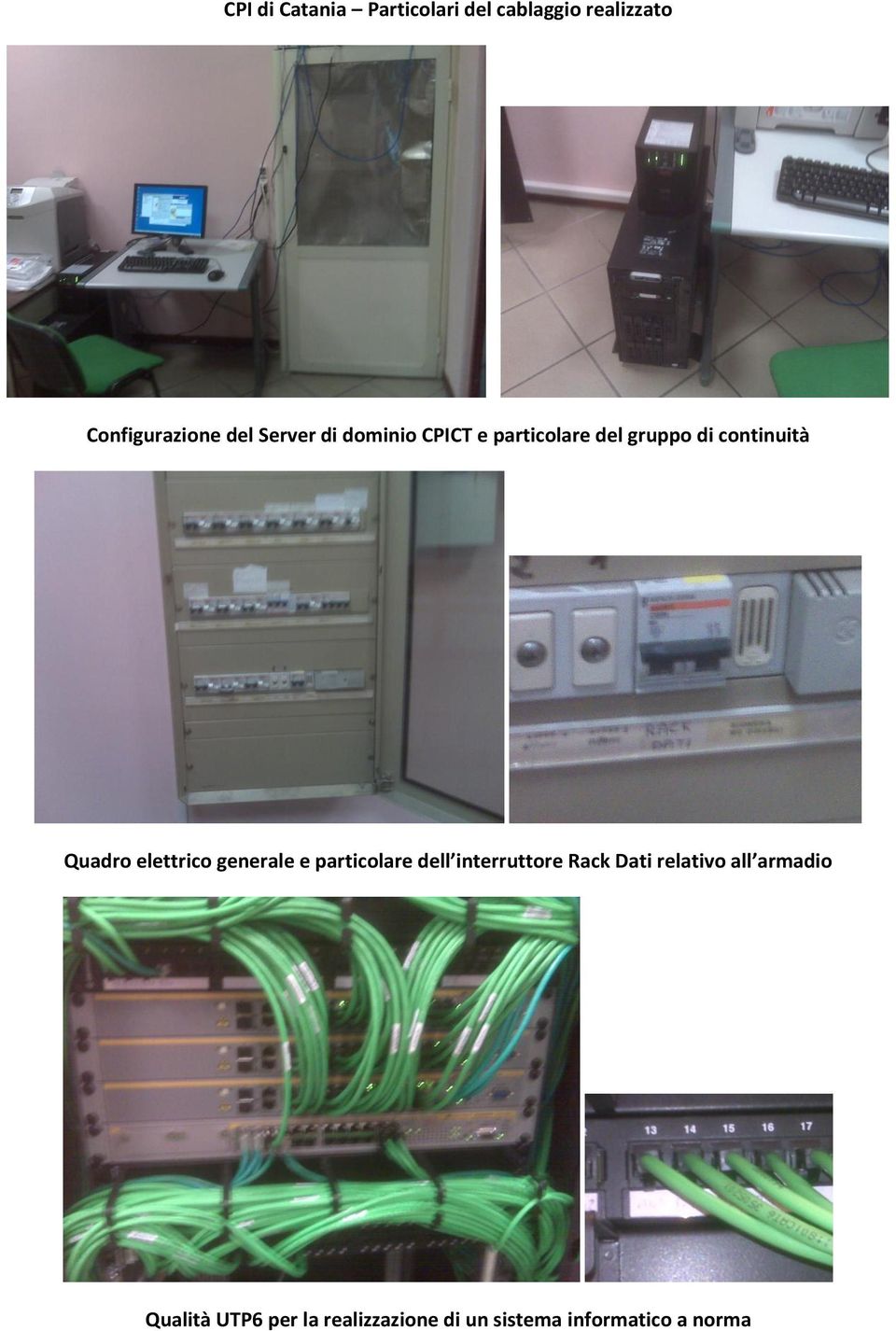 elettrico generale e particolare dell interruttore Rack Dati relativo