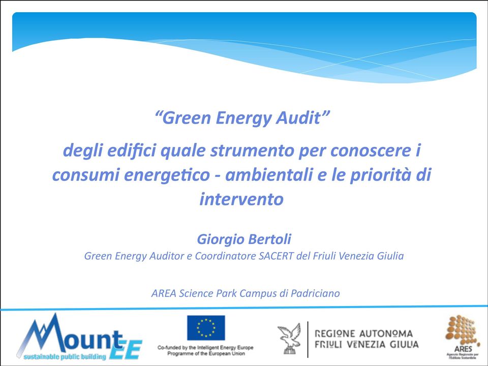 intervento Giorgio Bertoli Green Energy Auditor e