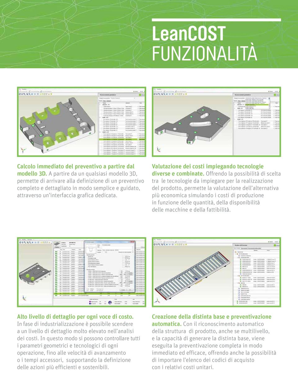 Valutazione dei costi impiegando tecnologie diverse e combinate.