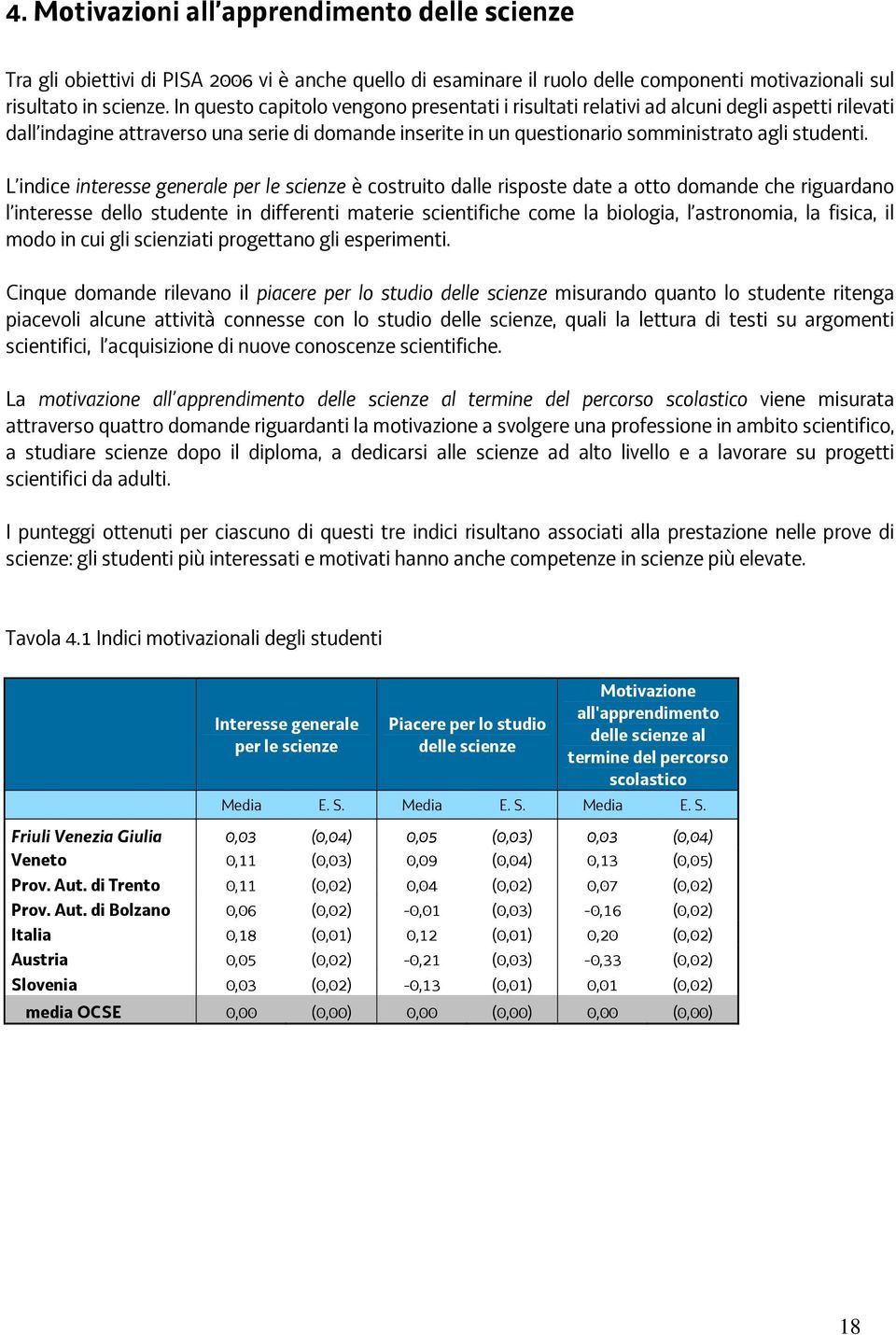 L indice interesse generale per le scienze è costruito dalle risposte date a otto domande che riguardano l interesse dello studente in differenti materie scientifiche come la biologia, l astronomia,