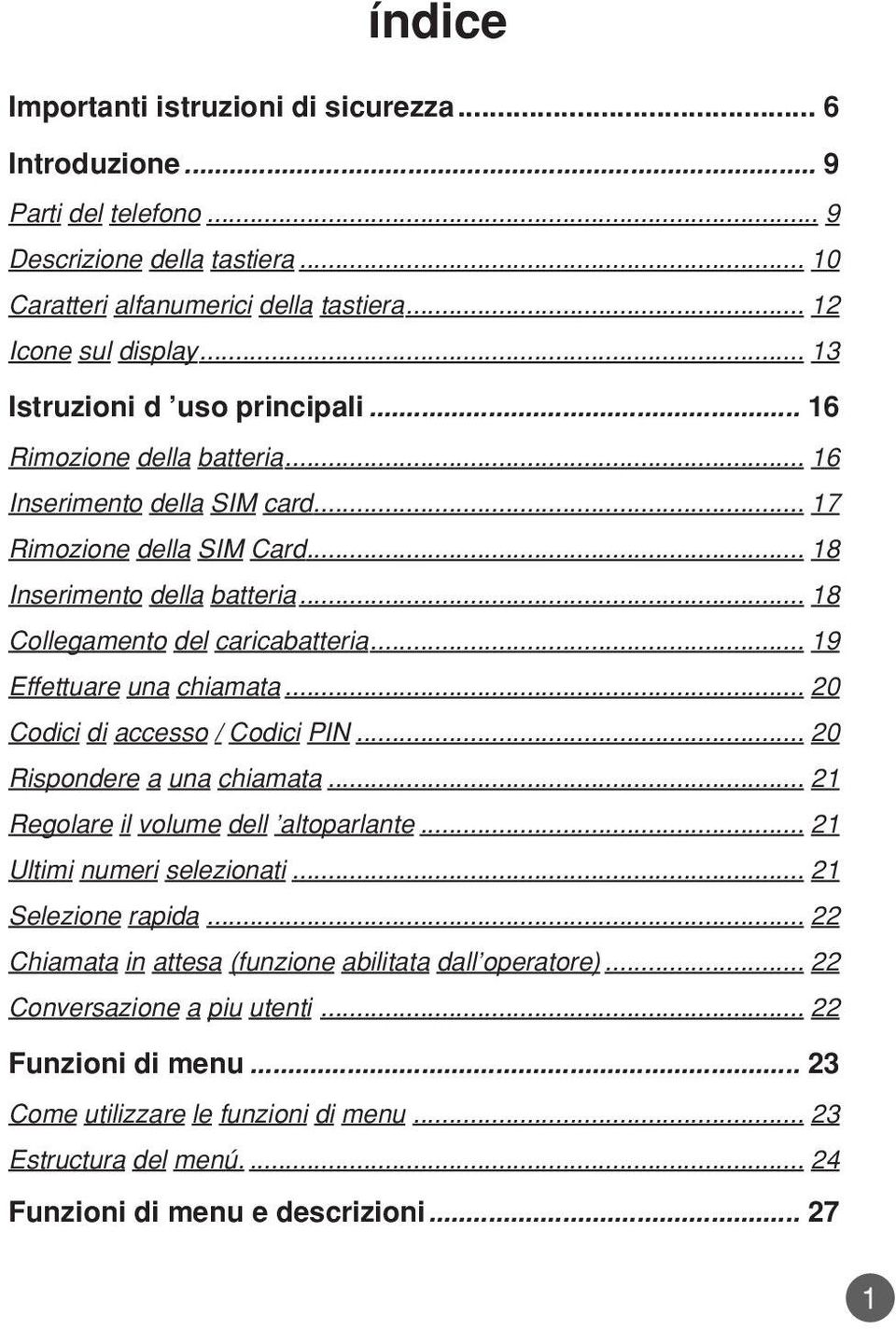 .. 19 Effettuare una chiamata... 20 Codici di accesso / Codici PIN... 20 Rispondere a una chiamata... 21 Regolare il volume dell altoparlante... 21 Ultimi numeri selezionati... 21 Selezione rapida.