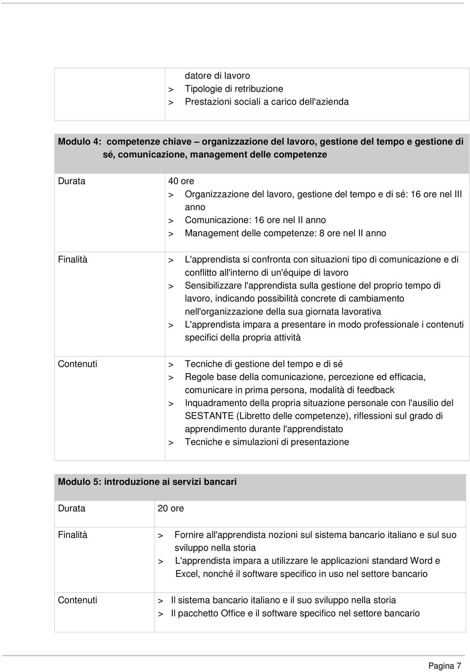 Finalità > L'apprendista si confronta con situazioni tipo di comunicazione e di conflitto all'interno di un'équipe di lavoro > Sensibilizzare l'apprendista sulla gestione del proprio tempo di lavoro,