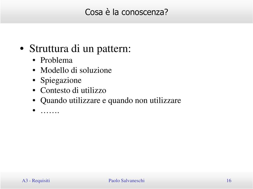 soluzione Spiegazione Contesto di utilizzo