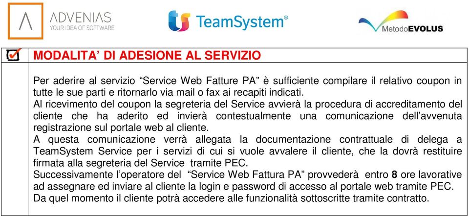 portale web al cliente.