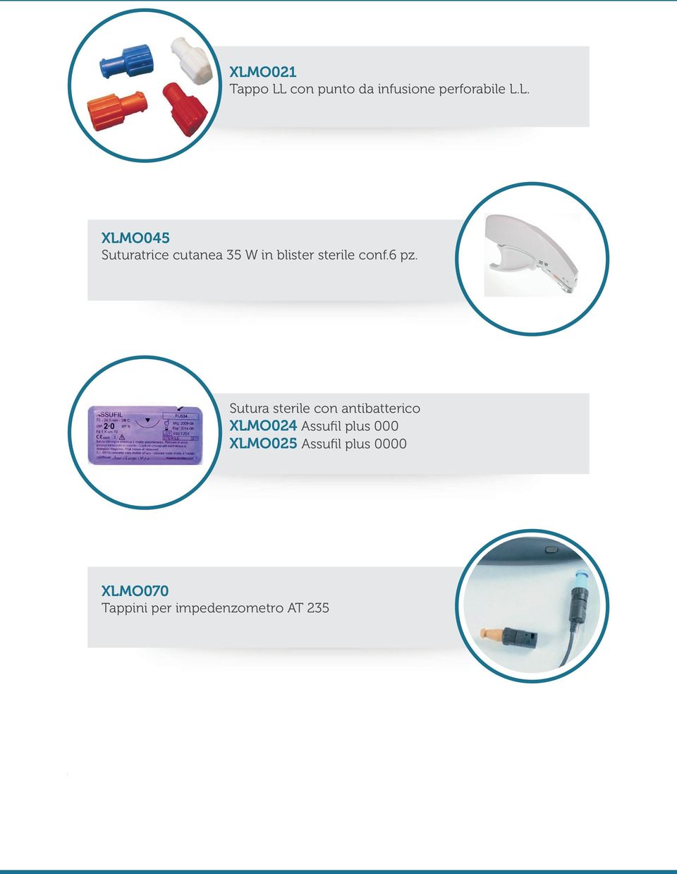 000 XLMO025 Assufil plus 0000 XLMO070 Tappini per