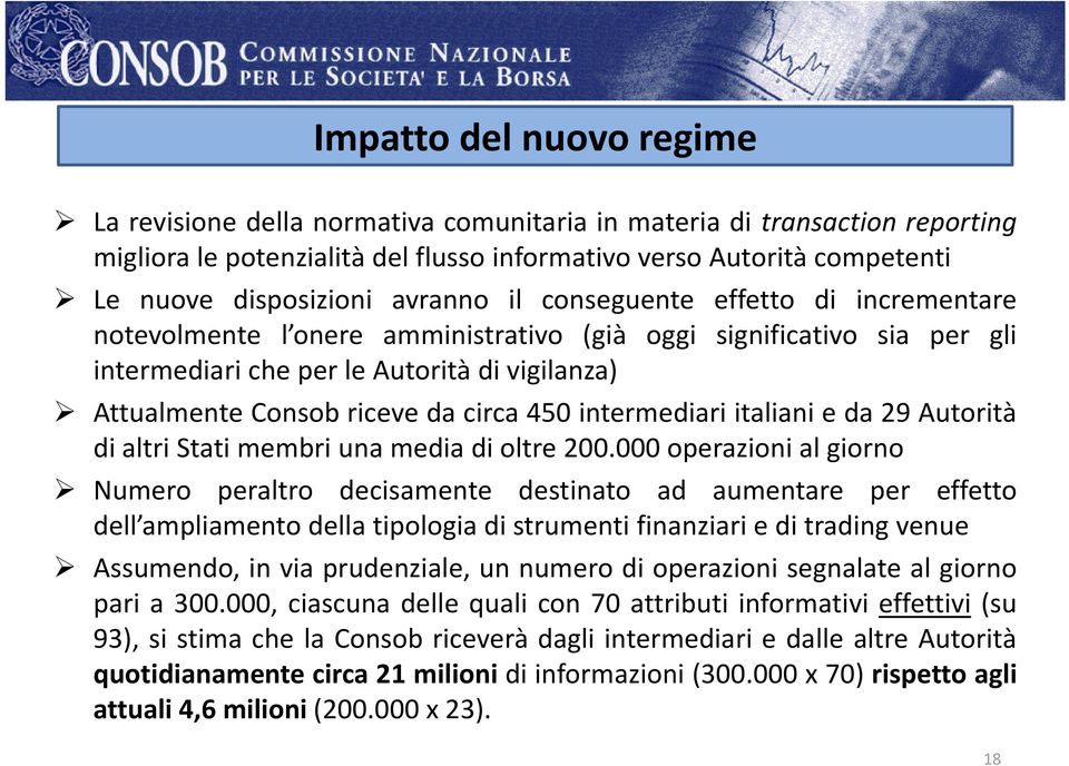 circa 450 intermediari italiani e da 29 Autorità di altri Stati membri una media di oltre 200.