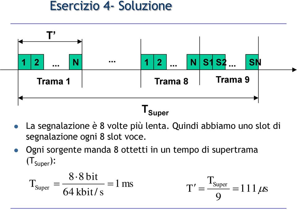 Quindi abbiamo uno slot di segnalazione ogni 8 slot voce.