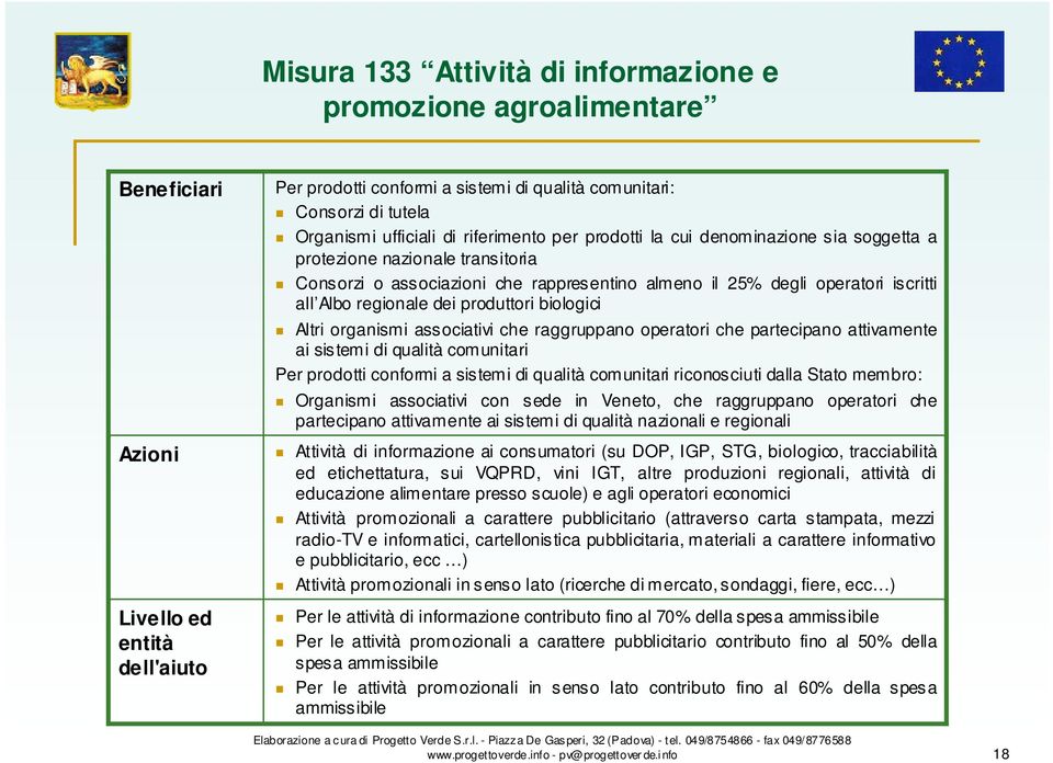 regionale dei produttori biologici Altri organismi associativi che raggruppano operatori che partecipano attivamente ai sistemi di qualità comunitari Per prodotti conformi a sistemi di qualità