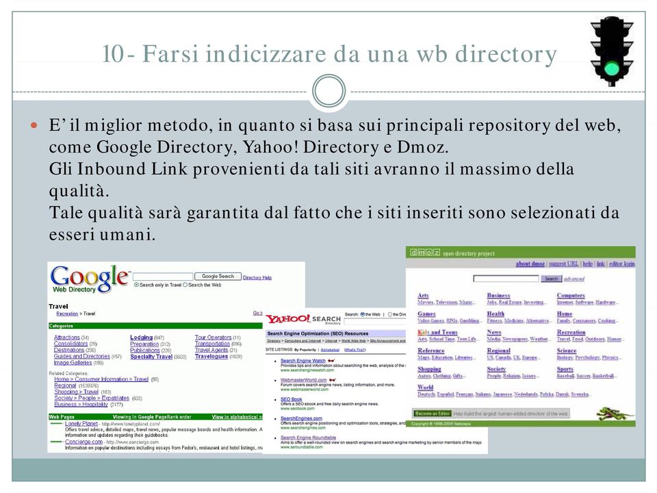 Gli Inbound Link provenienti da tali siti avranno il massimo della qualità.