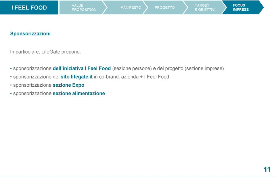 persone) e del progetto (sezione imprese) sponsorizzazione del sito lifegate.