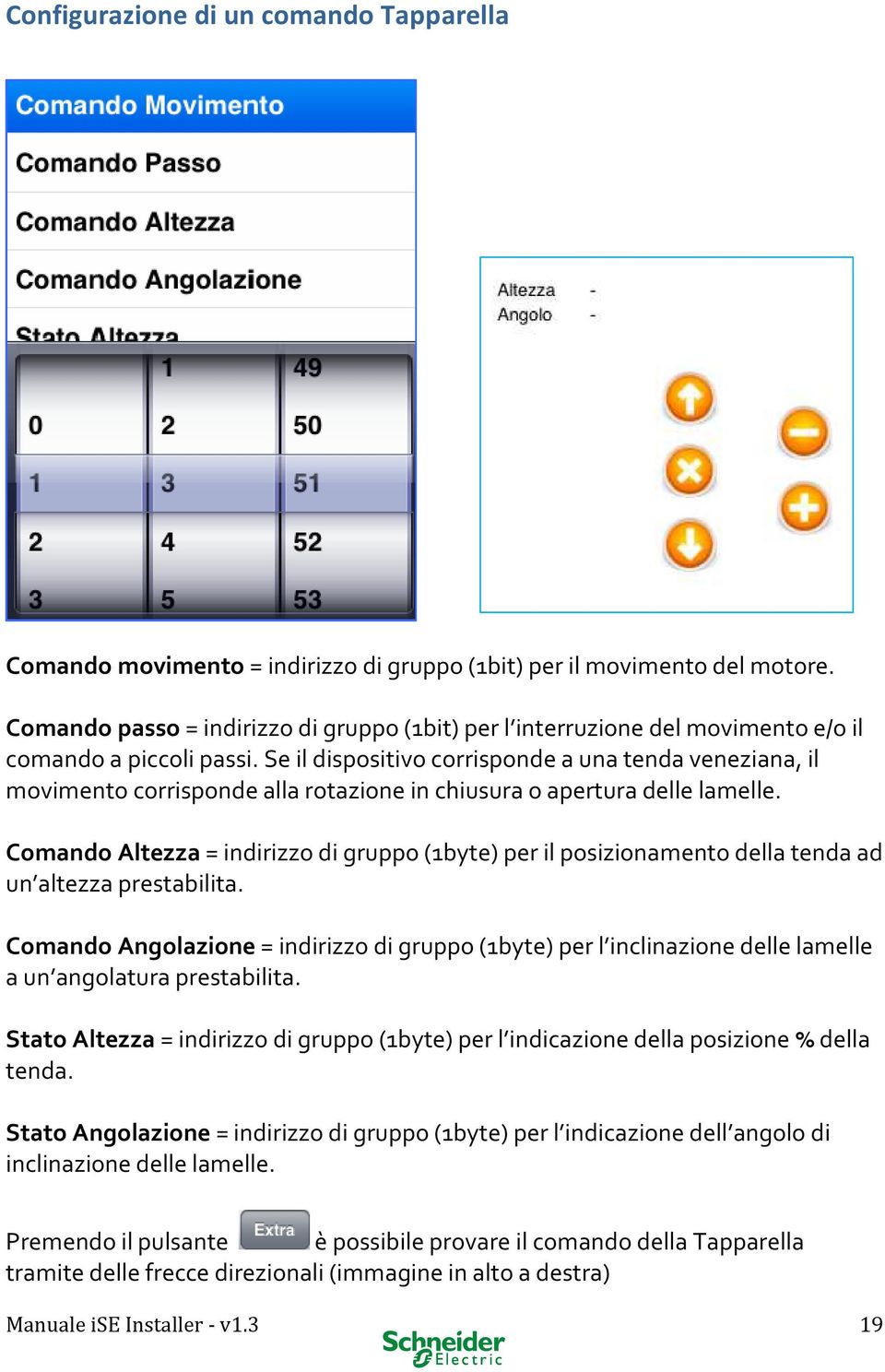 Se il dispositivo corrisponde a una tenda veneziana, il movimento corrisponde alla rotazione in chiusura o apertura delle lamelle.