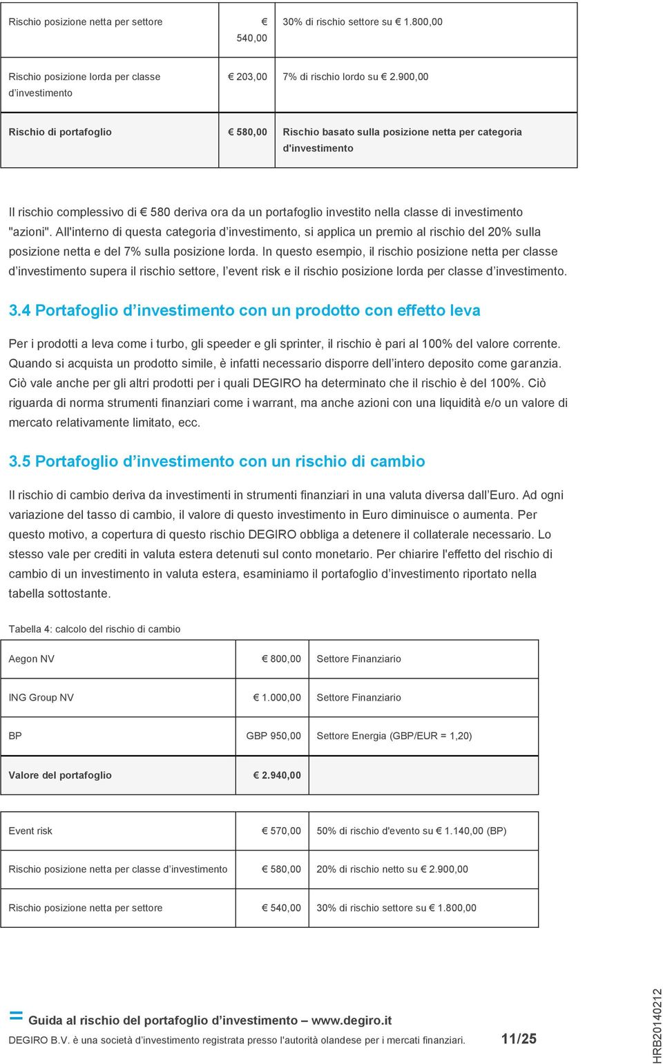 investimento "azioni". All'interno di questa categoria d investimento, si applica un premio al rischio del 20% sulla posizione netta e del 7% sulla posizione lorda.