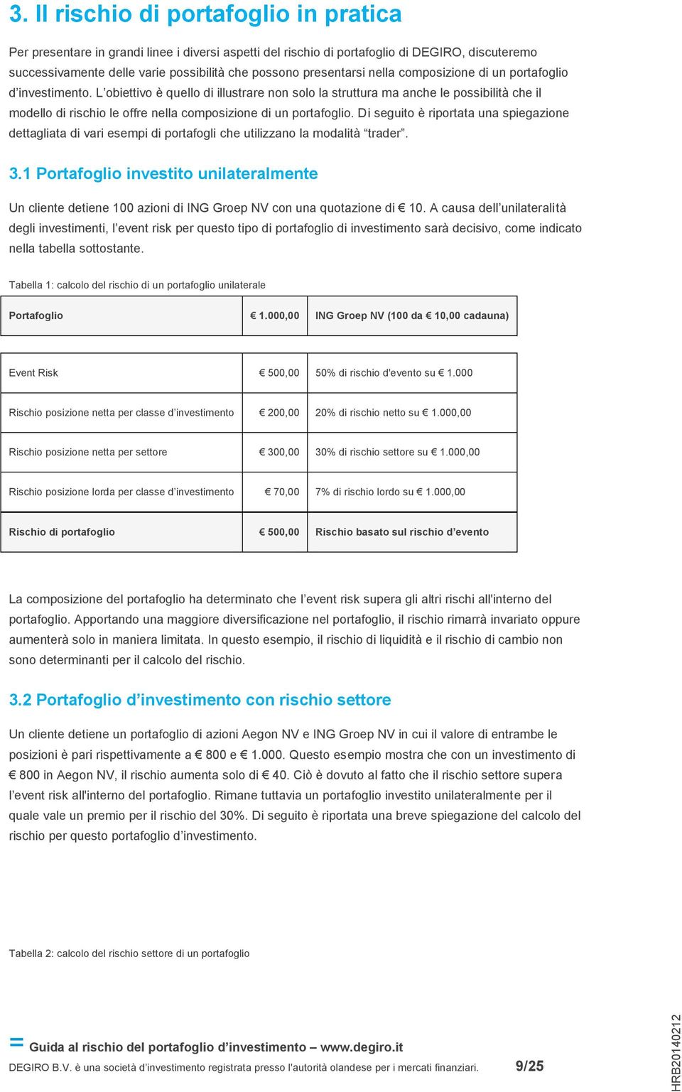 L obiettivo è quello di illustrare non solo la struttura ma anche le possibilità che il modello di rischio le offre nella composizione di un portafoglio.