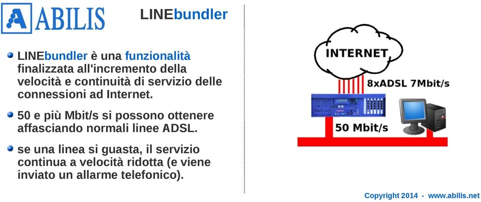 50 e più Mbit/s si possono ottenere affasciando normali linee ADSL.