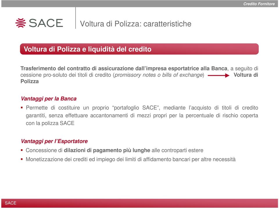 portafoglio, mediante l acquisto di titoli di credito garantiti, senza effettuare accantonamenti di mezzi propri per la percentuale di rischio coperta con la polizza Vantaggi