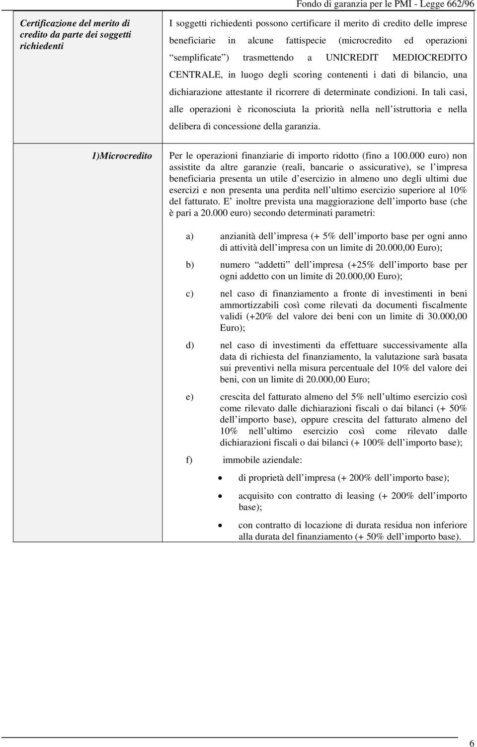 In tali casi, alle operazioni è riconosciuta la priorità nella nell istruttoria e nella delibera di concessione della garanzia.