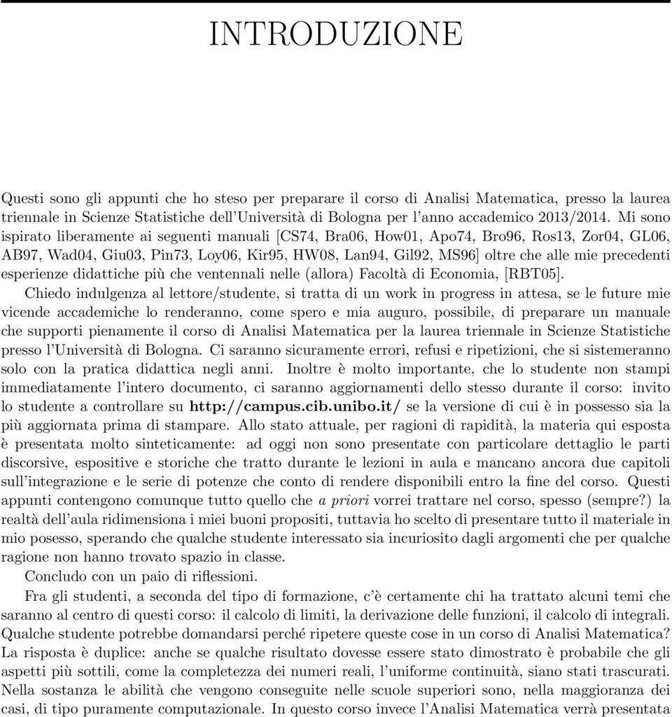 esperieze didattiche più che veteali elle allora) Facoltà di Ecoomia, [RBT05].