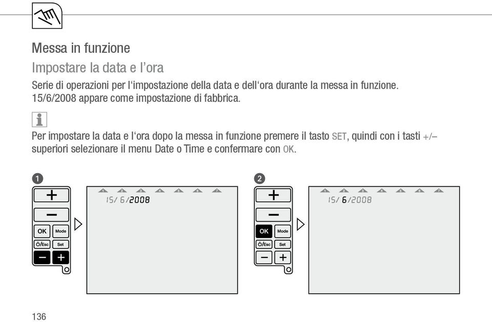 15/6/2008 appare come impostazione di fabbrica.