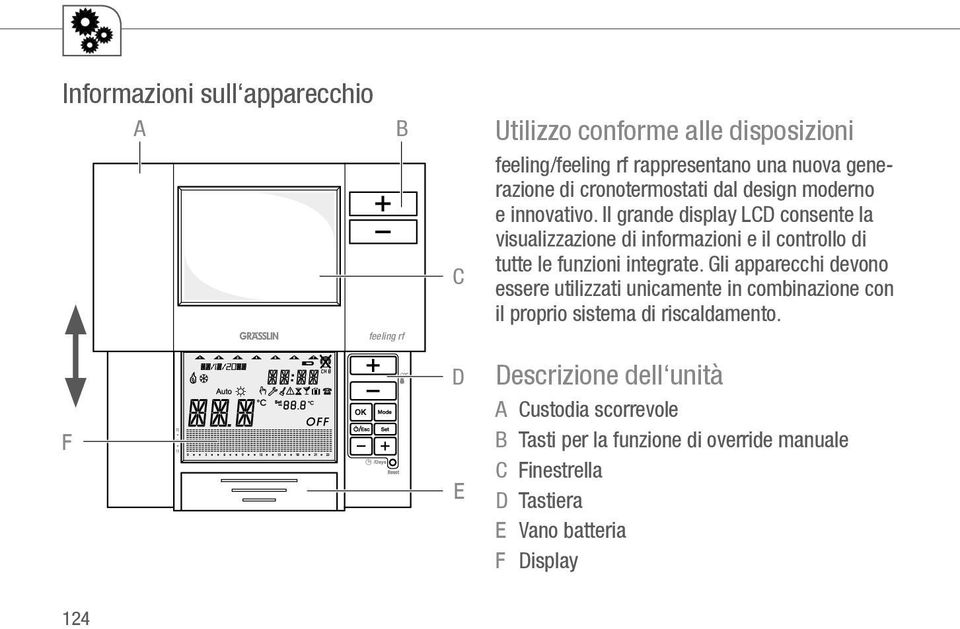 l grande display LCD consente la visualizzazione di informazioni e il controllo di tutte le funzioni integrate.