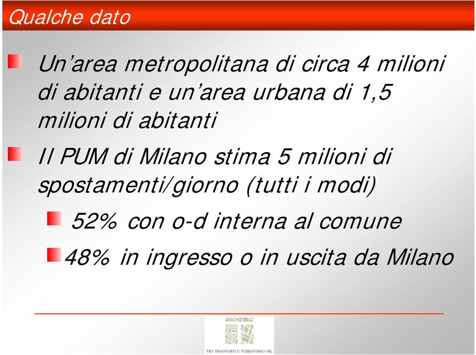 Milano stima 5 milioni di spostamenti/giorno ti/ i (tutti tti i