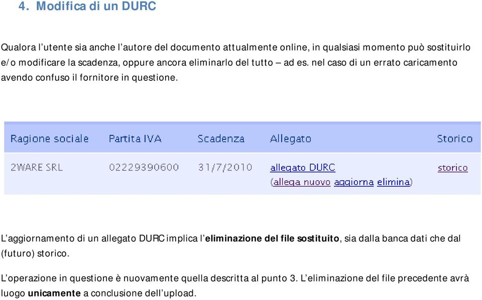 nel caso di un errato caricamento avendo confuso il fornitore in questione.