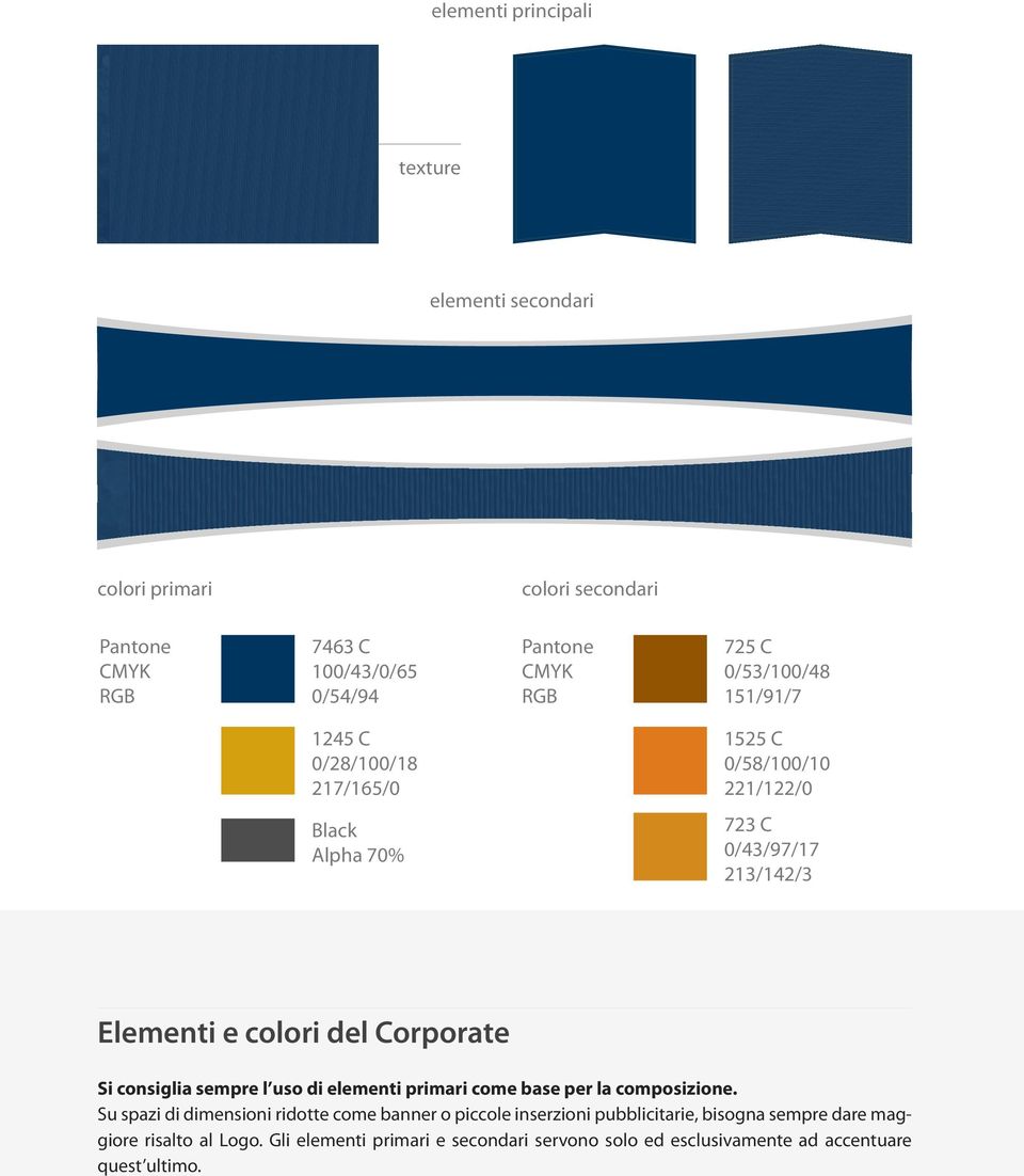 Corporate Si consiglia sempre l uso di elementi primari come base per la composizione.