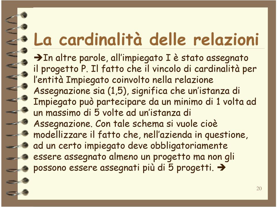 Impiegato può partecipare da un minimo di 1 volta ad un massimo di 5 volte ad un istanza di Assegnazione.