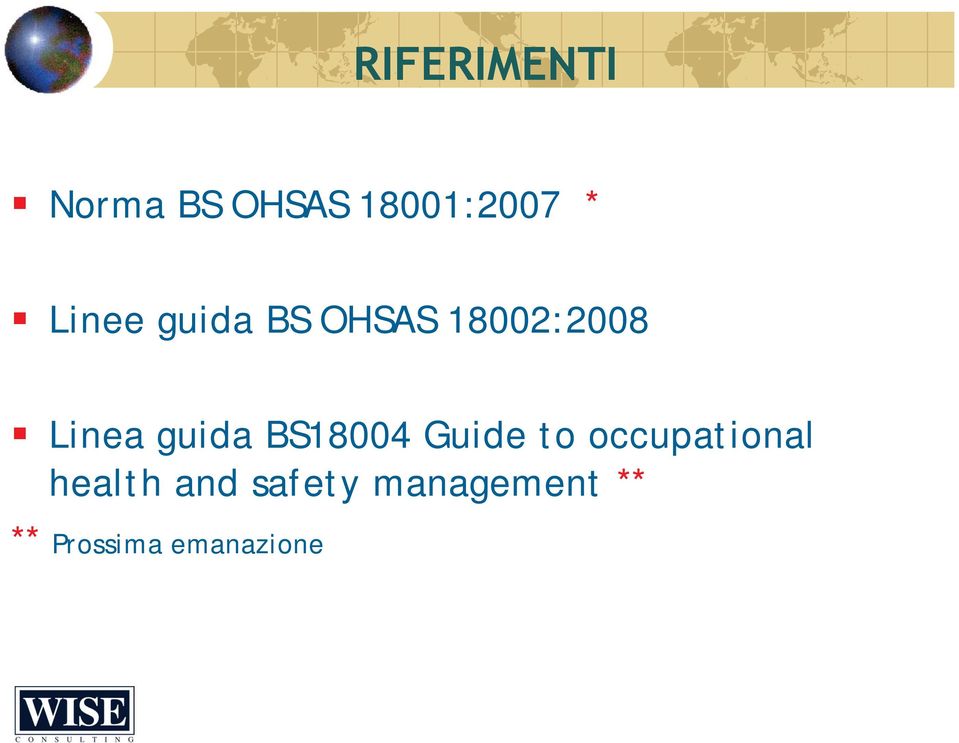 guida BS18004 Guide to occupational