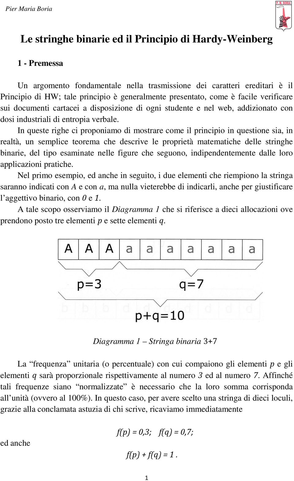 In queste righe ci proponiamo di mostrare come il principio in questione sia, in realtà, un semplice teorema che descrive le proprietà matematiche delle stringhe binarie, del tipo esaminate nelle