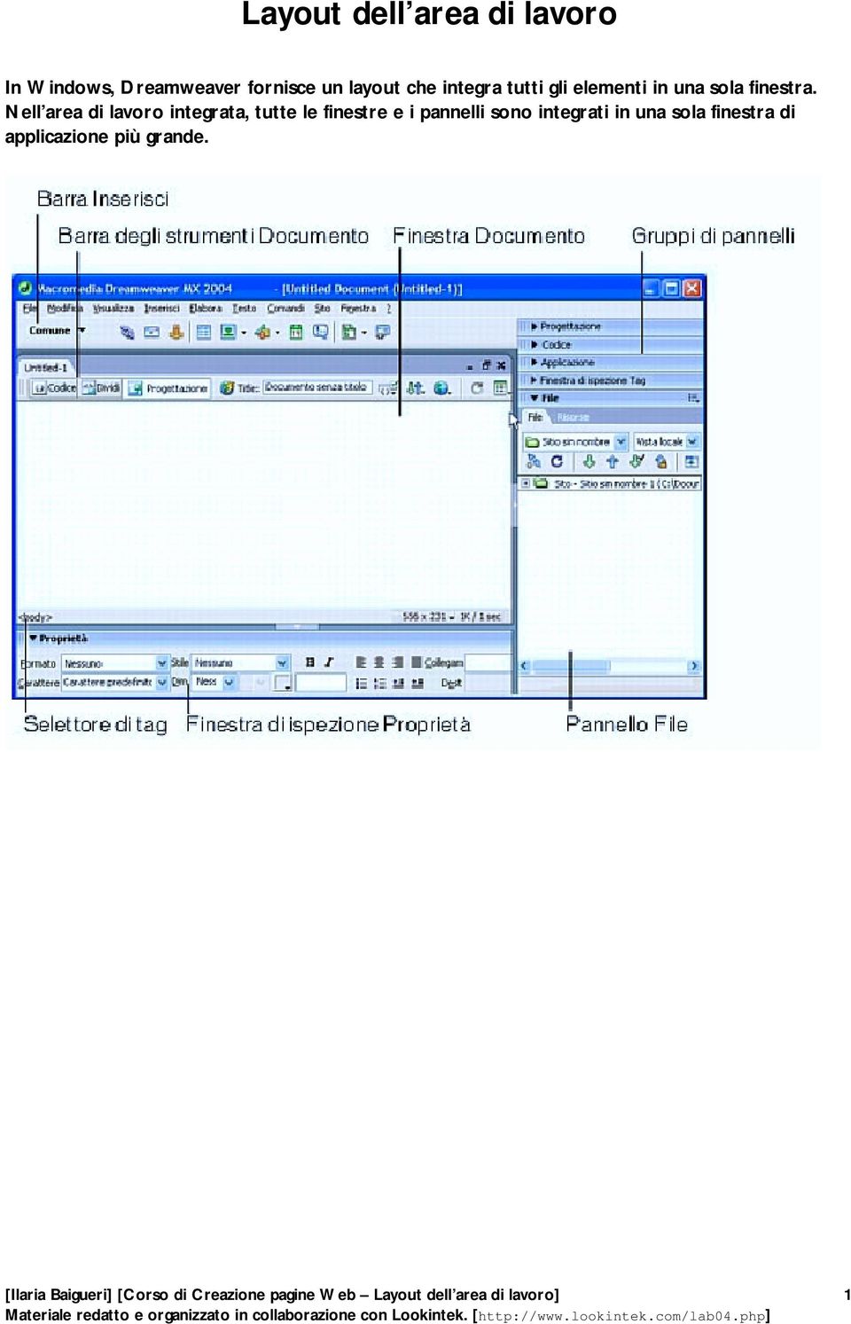 Nell area di lavoro integrata, tutte le finestre e i pannelli